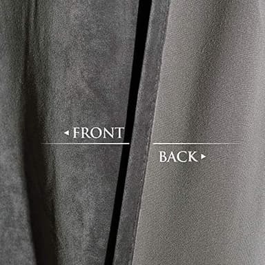 StangH Velvet Curtains 108 inches Long - Heavy-Duty Blackout Velvet Drapes Heat & Chill Resistant Window Panels for Villa/Patio Door, Grey, 52 by 108-inches, 2 Pcs - Image 4