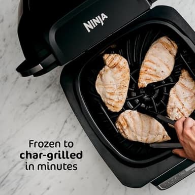 Ninja | Indoor Grill and Air Fryer| Foodi Smart XL | 6-in-1 Grill, Air Fry, Roast, Bake, Broil, Dehydrate & Crisp |Smart Thermometer & Splatter Shield | Dishwasher Safe Parts | Black/Silver | FG551 - Image 7