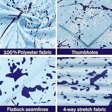 WELIGU Men's Fishing Shirt for Men Long Sleeve Sun Protection UPF 50+ Moisture Wicking T-Shirts Sky Blue 4X-Large - Image 3