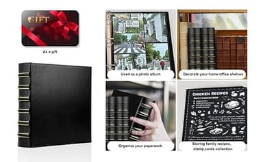 LETVPVOW Vintage Hardback 3 Ring Binder 2 Inch, Professional Leather Binders 2 Inch D Ring, Holds 400 Sheets Capacity 2 Pack - Dark Green - Image 6