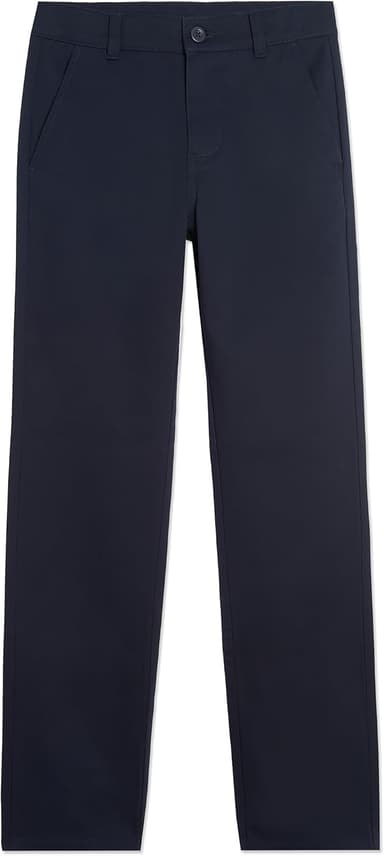 Nautica Boys' School Uniform Twill Chino Khaki Pants, Flat Front, Comfortable Waistband with Zip Closure & Stretch - Image 1