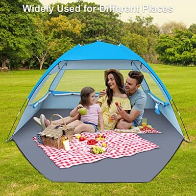 Gorich Beach Tent, Beach Shade Tent for 3 Person with UPF 50+ UV Protection, Portable Beach Tent Sun Shelter Canopy, Lightweight & Easy Setup Cabana Beach Tent, Blue - Image 7