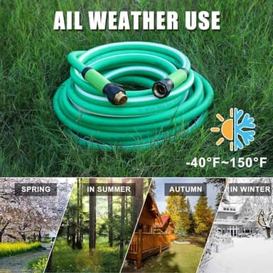 SANFU Upgraded Hybrid Lead-In Garden Hose 5/8-Inch X 6 FT, Burst 800PSI, Water Hose, Flexible, With Grip Handle, 3/4" GHT Solid Brass Fittings, Green + White - Image 8