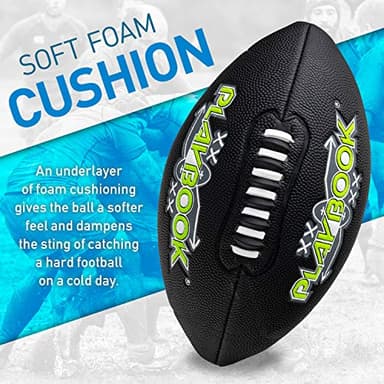 Franklin Sports Kids Football - Playbook Junior Football with Play Diagrams - Small Youth Football with Soft Cover - Black 10"x6" - Image 2