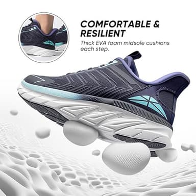 ALLSWIFIT Women's Slip On Walking Shoes Running Comfortable Tennis Breathable Non Slip Athletic Gym Workout Cross Training Fashion Sneakers,Size 7,Blue,SARR034W - Image 3