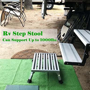 RV Step Stool - Well Made, Non-Slip, Lightweight, Folding Adjustable Aluminum - Perfect for RV Steps, Camping Steps and More - Image 4