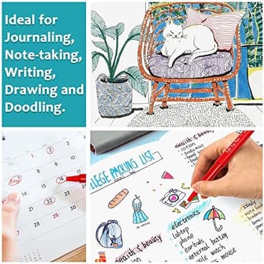 Lelix 30 Colors Felt Tip Pens, Medium Point Assorted Markers Pens For Journaling, Writing, Note Taking, Planner Coloring, Perfect for Art Office and School Supplies - Image 7