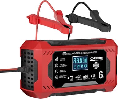Battery Charger 6-Amp 12V Automatic Smart Battery Trickle Charger, Battery Maintainer Desulfator with Temperature Compensation for Car Truck Motorcycle Lawn Mower Marine - Image 2