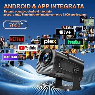 【Built-in Apps】Projector 1080P Full HD, 4K Projector with 270° Rotation,Portable Projector WiFi 6 & Bluetooth 5.2 Support,Featuring Auto Keystone Correction,HDMI/USB Connectivity Projector Black - Image 5