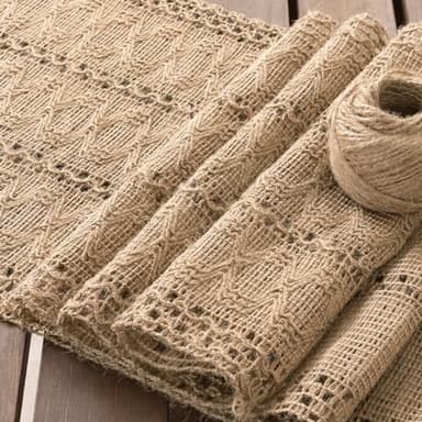 Socomi Boho Table Runner Fall Thanksgiving Farmhouse Burlap Jute Bamboo Rustic Dining Kitchen Centerpiece Decor Long Macrame Woven Coffee Table Runner for Dresser Scarf Home Decor 12x90 inch - Image 4