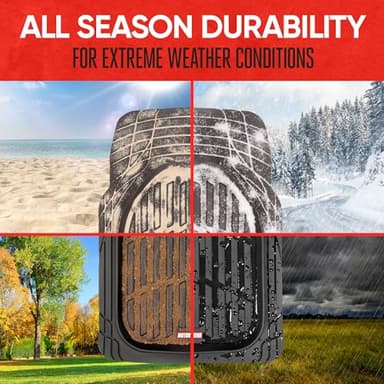 Motor Trend - MT-923-BK 923-BK Black FlexTough Contour Liners-Deep Dish Heavy Duty Rubber Floor Mats for Car SUV Truck & Van-All Weather Protection, Universal Trim to Fit - Image 4