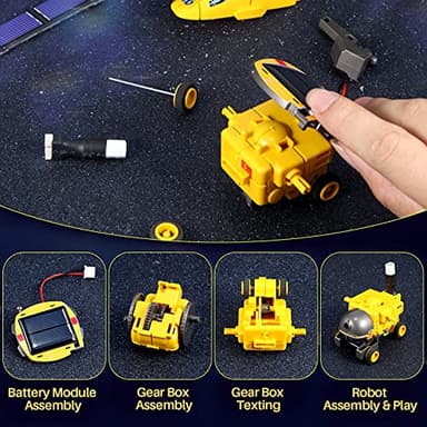 COBFDHA STEM Projects for Kids Age 8-12, Science Kits Boys, Solar Robot Space Toys Gifts 8-14 Year Old Teen Boys Girls, 120Pcs Building Experiments Robots Teenage Ages 9 10 11 12 , Yellow - Image 7