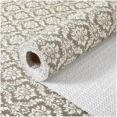 ALIUNI Drawer and Shelf Liner, Non-Slip Kitchen Cabinet Liners Non-Adhesive Thick Strong Grip Waterproof Washable Mats Protect Dresser Shelves Cupboard Bathroom Cabinets, Boho: Beige, 18 in X 30 FT - Image 1