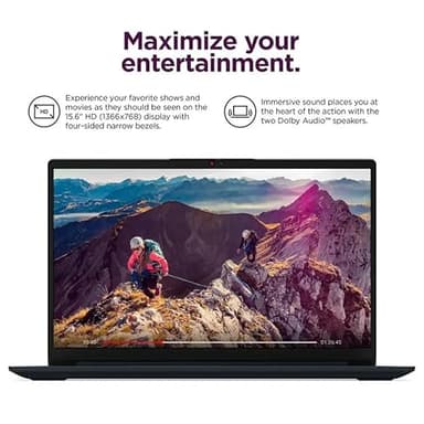 Lenovo IdeaPad 15.6" HD Anti-Glare w/ 1 Year Microsoft 365, 20GB RAM, 384GB SSD, Windows 11 Home, Up to 9.5 Hours Battery Life, Intel Processor, WiFi 6, HDMI, USB-C, SD Card Reader, w/WOWPC USB - Image 2