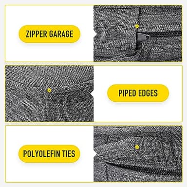 SUNROX Gel Memory Foam Chair Cushions, FadeShield Water-, Stain-Resistant Durable Reversible Seat Cushion Pads with Ties for Indoor/Outdoor Kitchen Dining Office, 19"x19", Set of 4, Heather Charcoal - Image 6