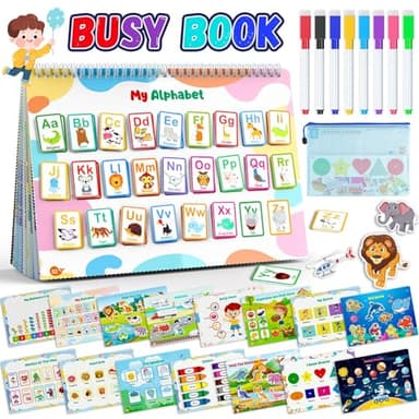 Busy Book for Toddlers 3+, Preschool Learning Activities with 30 Themes Prek Preschool Workbooks, Montessori Educational Learning Toys Activity Books for Christmas Birthdays Gifts Boys Girls - Image 1