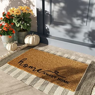 Barnyard Designs Doormat Welcome Mat for Outdoors, Large Front Door Entrance Mat, 30x17, Brown (Home Sweet Home Script) - Image 2