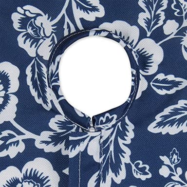 DII Floral Outdoor Zippered Tabletop Collection, Water Resistant, Tablecloth, 60 x 84, Nautical Blue - Image 3
