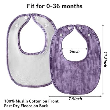 Kewlife gift Muslin Baby Bibs 6-Pack Baby Drool Bandana Bibs for Baby Girls Boys Infant Newborn Toddler Drooling and Teething (Macaron Pink) - Image 6