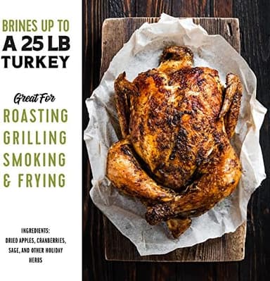 Fire & Flavor Apple Sage Perfect Brine - Turkey Brine Kit with Bag for Roasting, Grilling, Smoking, and Frying - Brining Seasonings for Cooking and Turkey Brine Bag - Turkey Brine and Rub Kit, 1 Count (Pack of 1 - Image 5