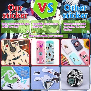 Arme Large Anime Stickers Mixed Pack,600Pcs Mixed with Classic Anime Theme Sticker Pack,Vinyl Waterproof Stickers and Decals for Bottles, Laptops, Skateboards&Notebooks, Sticker for Adults&Kids&Teens - Image 3