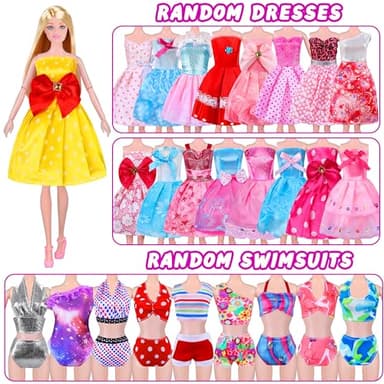 Closet Playset With 342 Pcs Clothes and Accessories, Princess Dresses, Tops, Pants, Swimsuits, Wardrobe, Shoes, Hangers and Other Accessories, Dress Up Toys for Girls Toddlers Gift - Image 5