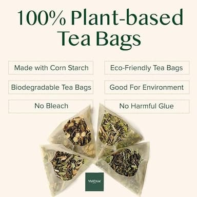 VAHDAM, Organic Turmeric Ginger Herbal Tea Bags (100 Pyramid Tea Bags) Caffeine Free, Non GMO | 100% Pure Herbal Blend - Savory & Spicy, Plant-Based Teabags | Resealable Ziplock Pouch - Image 4