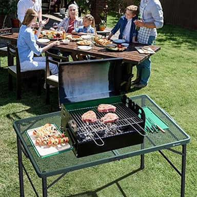 VILLEY Grill Table, 3ft Folding Camping Table with Aluminum Adjustable Legs, Portable Lightweight Camp Table for Beach Picnics and Outdoor Cooking - Image 7
