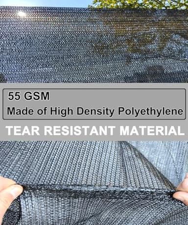 e.share Shade Cloth, 40%-50% Sunblock UV Protection, 10 FT X 20 FT can Custom Size Sun Mesh Net for Garden Plant Cover, Flowers and Greenhouse, Black - Image 4
