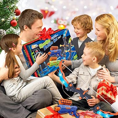 SpringFlower 2 Bow and Arrow Sets with LED Light-up,2 Foam Dart Guns for Kids 5 6 7 8 9 10+ Years Old, Archery Set with Standing Target for Boys & Girl, for Kids - Image 8