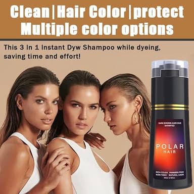 POLAR HAIR Dye Shampoo, Hair Care,Hair Care Instant Dye Shampoo (Black) - Image 2