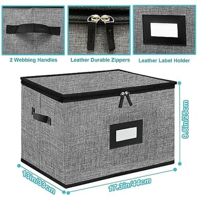 ouruer 2PACK Quilted Wine Glass Storage Box,China Storage Containers hard shell,Moving Boxes,Storage Containers for Organizing,Stackable Stemware Storage Cases,Moving Supplies - Image 5