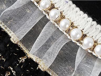 Elegant Dog Plaid Tulle Dress Puppy Skirts Cat Outfits Pet Winter Apparel Clothes for Small Medium Dogs Girl Costume Doggie Birthday Wedding Party Gown (Black, XS) - Image 4