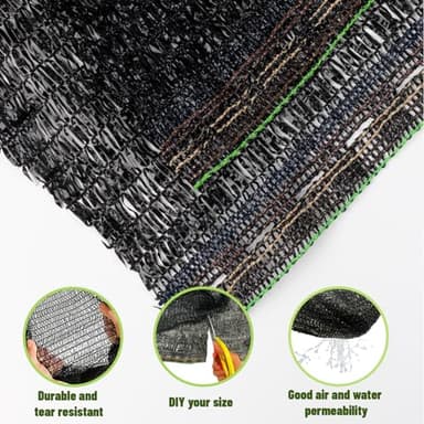 SUNNY GUARD 40% 8x10ft Shade Cloth for Garden, Mesh Tarp, Sunblock Plants Cover for Vegetables, Greenhouse, Raised Bed,Pets,Chicken Coop, Black - Image 4