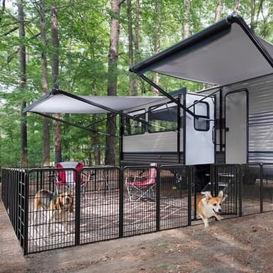 Yaheetech Dog Playpen Outdoor, 32 inch 6 Panels Dog Pen Indoor Heavy Duty Puppy Exercise Pen Metal Pet Fence for RV Camping/Yard/Garden - Image 2