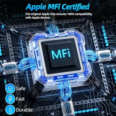 iPhone Charger 3pack 10FT Apple MFi Certified Long Lightning Cable Fast Charging High Speed Data Sync USB Cable Compatible iPhone 14 13/12/11 Pro Max/XS MAX/XR/XS/X/8/7/Plus/6S (Grey White) - Image 8