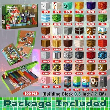 GraceDuck 300 PCS Magnetic Blocks - Magnetic Building Blocks, Stacking Magnets for Kids, Sensory Toy for STEM Montessori Sensory Toys for Kids 3+ Boys and Girls Christmas Birthday Gifts - Image 2