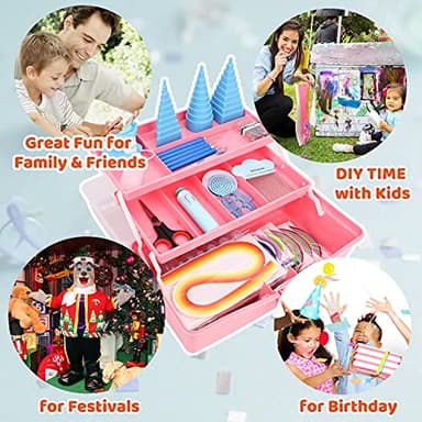 JoyPlus Quilling Kits for Beginners with Manual, 24 Tools & Supplies with Durable Storage Box, Updated Paper Crimper Tool, Premium Husking Board & Electronic Pen Pink - Image 4