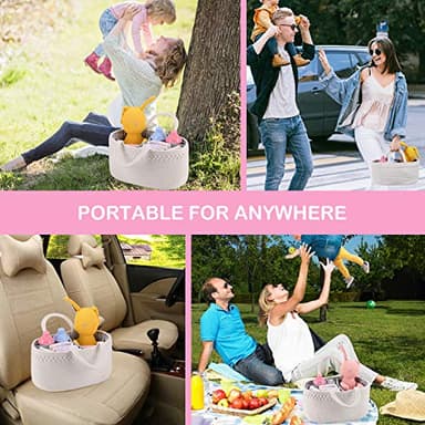 ABenkle Baby Diaper Caddy, Nursery Storage Bin and Car Organizer for Diapers and Baby Wipes, Cotton Rope Diaper Basket Caddy, Changing Table Diaper Storage Caddy - Image 7