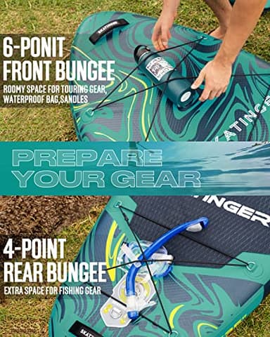 Skatinger 11'6×35" Super Wide Inflatable Paddle Board, Ultra Stable Stand Up Paddleboards for 450lb/3 People/Family/Big Size w/Shoulder Strap, 100L Backpack, All-Round Sup Board, US Fin - Image 5