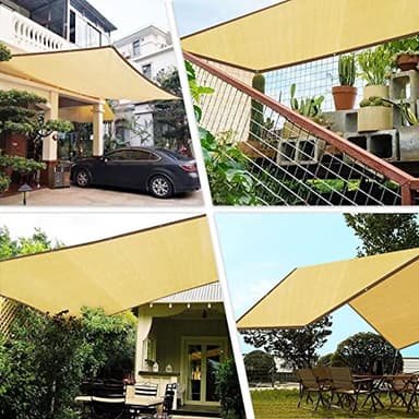 Shade Cloth - Pergola Sun Shade 90% Outdoor Shade Fabric with Grommets for Pergola Cover Patio Gazebo Deck Garden Porch Wheat(6 * 12FT) - Image 6
