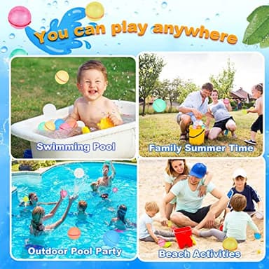 98K Reusable Water Balloons 30Pcs with Mesh Bag, Self Sealing Silicone Ball Latex-Free, No Clean Hassle, Easy to Fill, Summer Water Toys Swimming Pool Beach Park Yard Outdoor Games Party Supplies - Image 6