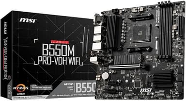 MSI B550M PRO-VDH WiFi ProSeries Motherboard (AMD Ryzen 5000, AM4, DDR4, PCIe 4.0, SATA 6Gb/s, M.2, USB 3.2 Gen 1, Wi-Fi, Bluetooth, D-SUB/HDMI/DP, Micro-ATX - Image 1