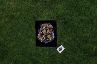 PICNIC TIME Harry Potter Hogwarts Impresa Picnic Blanket, Lightweight Beach Blanket, Machine Washable, (Black) - Image 3