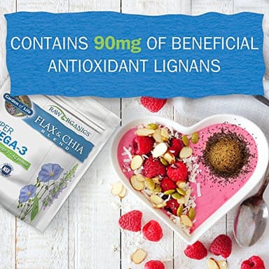 Garden of Life 100% USDA Organic Ground Flax Seed & Chia Blend, Gluten Free Cold Milled Golden Flaxseed Meal plus Premium Black Chia Seeds - Vegan Fiber, Protein and Omega 3 Fatty Acids, 24 Servings - Image 4