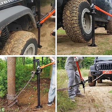 VEVOR Farm Jack 48 inch Utility High Lift Jack, 7000 lbs Capacity Ratcheting Off Road Jeep Jack, Heavy-Duty Farm Jack for Tractor, Truck, SUV, Bumper Lift, Orange - Image 6