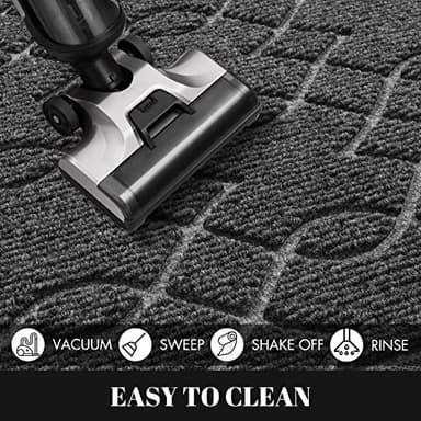 Yimobra Large Door Mat 36x24, All-Season Waterproof Doormat Outdoor Entrance, Heavy Duty Non-Slip Outside Door Mat for Garage Patio Proch Entryway Indoor, Easy Clean, Black Gray - Image 6