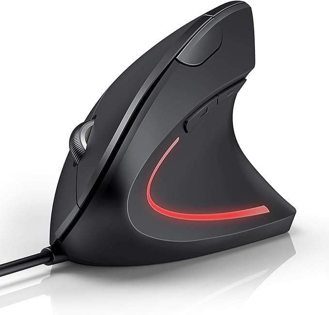 TECKNET Wired Mouse, 6400 DPI Ergonomic Mouse 6 Buttons Silent Mice 4 Adjustable DPI Vertical Mouse Compatible with Windows/Chrome/Laptop/Computer - Image 1