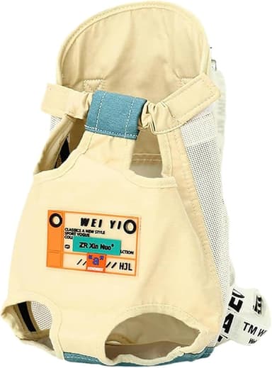 Pet mesh cat Breathable, Lightweight, Portable cat and Dog Backpack Suitable for Small Pets-Morandi Functional Backpack Beige-L - Image 1
