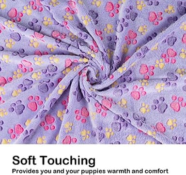 Dono 1 Pack 3 Dog Blankets, Soft Fluffy Fleece Pet Blanket Warm Sleep Mat Paw Print Design Puppy Kitten Throw Blankets Doggy Blanket for Dogs - Image 6